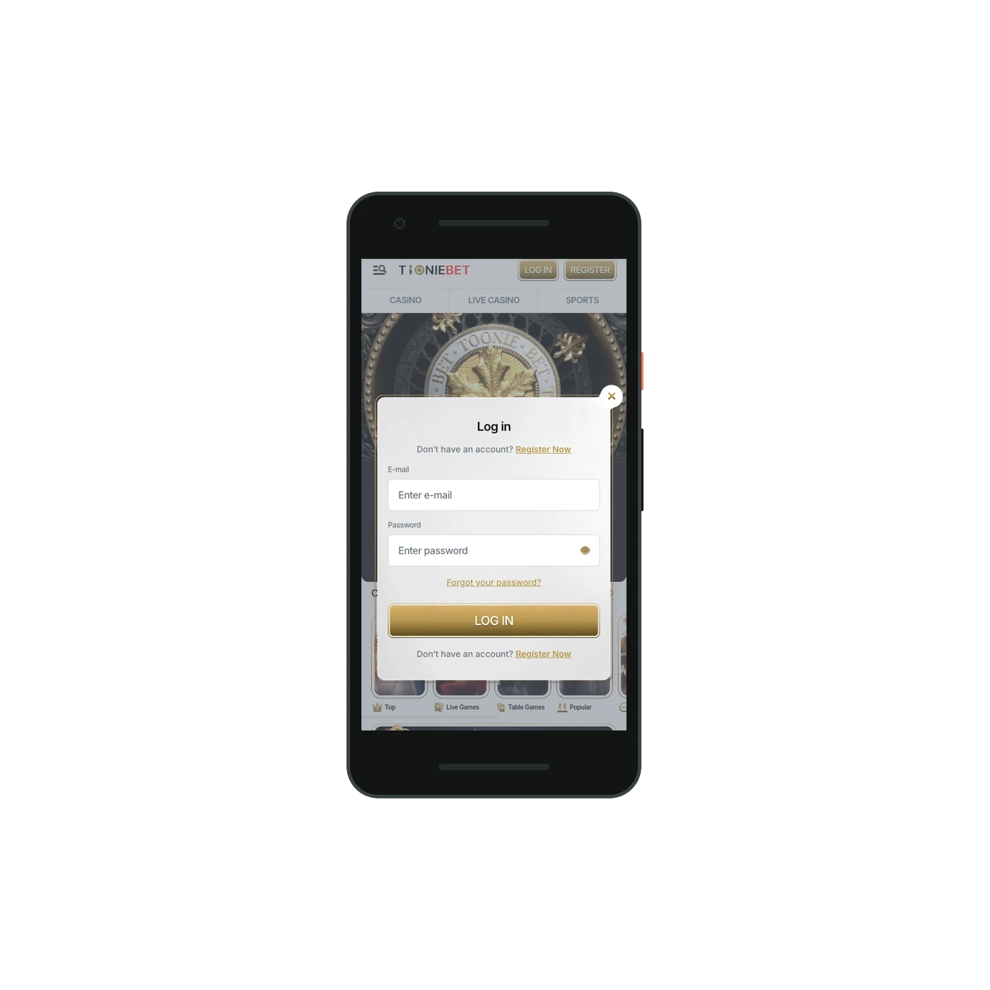 ToonieBet Casino register